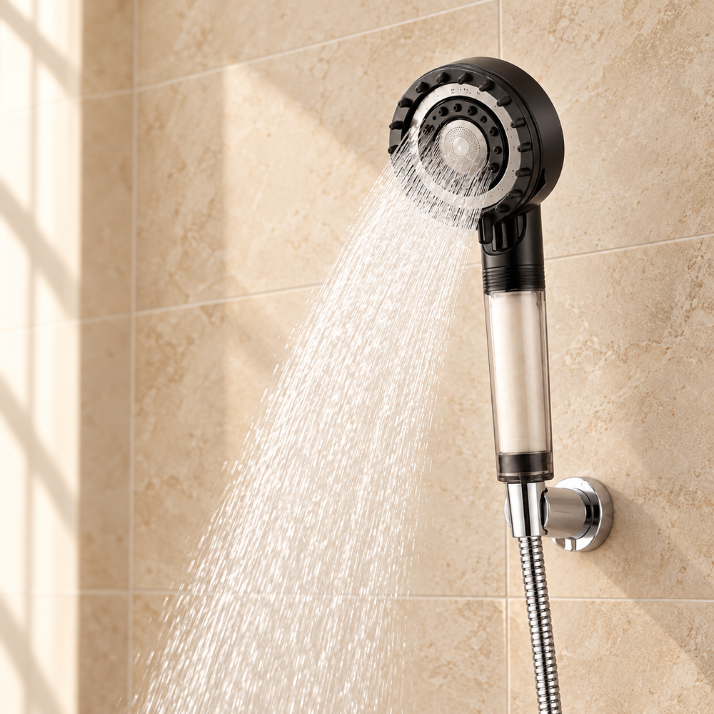 Pommeau de douche filtrant massant – 3 jets