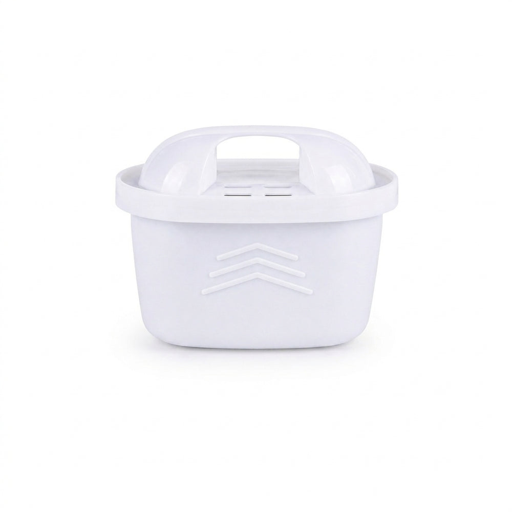 Cartouche filtrante Aquamerra pour carafe de 2,5 litres et distributeur de 7,5 litres, sur fond blanc.
