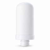 Cartouche de remplacement Aquamerra pour filtre sur robinet de cuisine, présentée sur fond blanc.